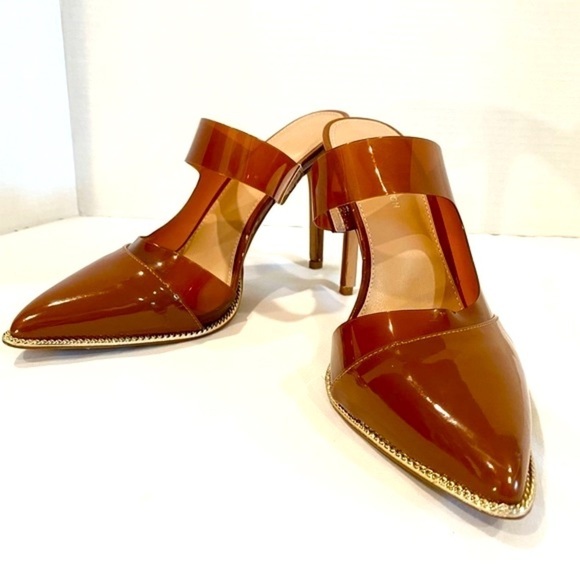 BCBGeneration Brown Heels in Transparent Vinyl Women’s Size 8.5 - Picture 3 of 13